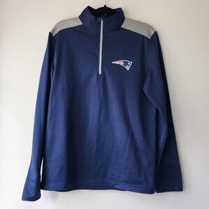 New England Patriots Lightweight Pullover | Quarter Zip Navy Blue | Mens Medium